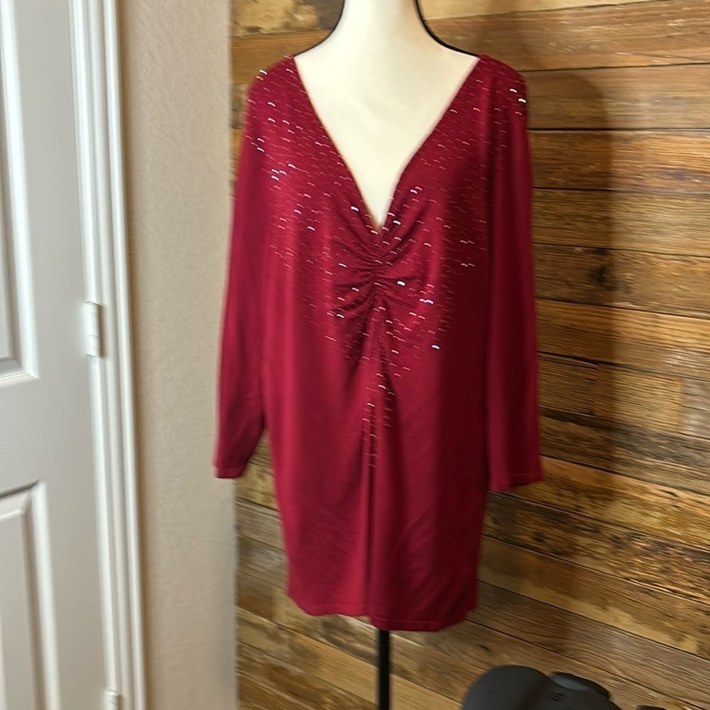 Burgundy out on the town blouse